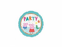 Fóliový balónek Kruh - Prasátko Pepina party 43 cm