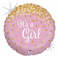 Fóliový balónek Its a Girl Třpytivý 46cm