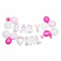 Dekorační balonková girlanda Baby Girl 23 ks