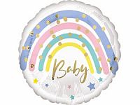 Fóliový balónek Kruh - Baby a duha 43cm