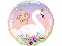 Fóliový balónek Kruh - Labuť "Oh Lovely day" 45cm