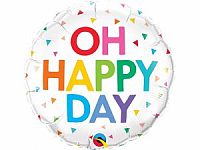 Fóliový balónek Kruh - OH HAPPY DAY 45cm