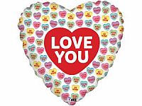 Fóliový balónek Love You Srdíčka 46cm