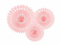 Dekorační rozety růžové 20 až 30 cm - 3 ks