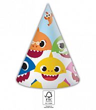 Party papírové čepičky Baby Shark 6 ks