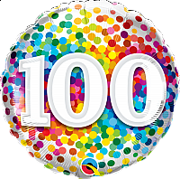 Fóliový balónek Kruh - Barevné Konfety 100 - 45cm