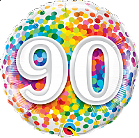 Fóliový balónek Kruh - Barevné Konfety 90 - 45cm