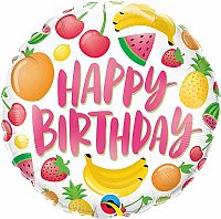 Fóliový balónek Kruh - Birthday Ovoce 45cm