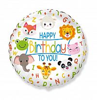 Fóliový balónek Kruh - Zvířata HB 46cm