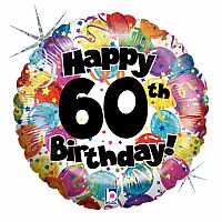 Fóliový balónek Kulatý 60th HB Holographic 45cm
