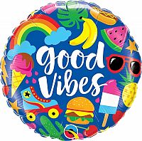 Fóliový balónek Kruh - GOOD VIBES 45cm