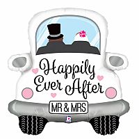 Fóliový balónek Auto Mr & Mrs 79cm