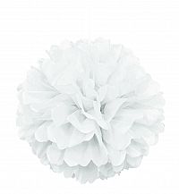 Dekorační závěsný pom pom bílý, 40cm
