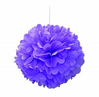 Dekorační závěsný pom pom fialový, 40cm