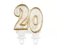 Svíčka dortová číslo 20 zlaté