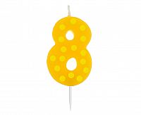 Svíčka dortová TEČKY "8" 6cm