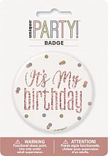 Narozeniná brož "Its my birthday" rosegold s tečkami