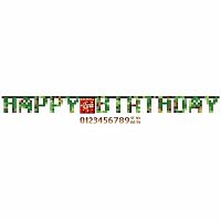 Narozeninový nápis Minecraft TNT Happy Birthday 320 cm