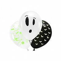 Latexové zářící balonky - Halloween BOO mix 3 ks