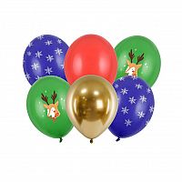 Latexové balonky Vánoční - Marry Christmas mix 30cm 6ks