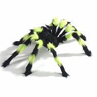 Halloweenská dekorace - pavouk velký černo-zelený - 75 cm