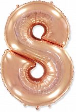 Foliová číslice - rosegold 8 102cm