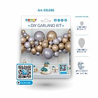 Sada na balonkovou girlandu SHINY zlato-stříbrná