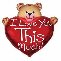 Foliový balonek Medvídek se srdíčkem I love You So Much 95 cm