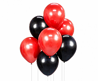 Balonkový buket Chrome černo-červený - 7 ks