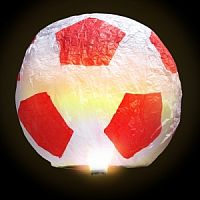 Lampion štěstí - fotbal červený