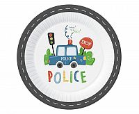 Papírové talíře policejní 23 cm - 6 ks