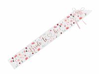 Šerpa bílá s květy - Bride to be - 76 cm