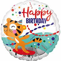 Fóliový balónek - Tygřík Happy Birthday - 45 cm