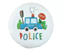 Fóliový balónek kulatý - Policejní auto - 45 cm