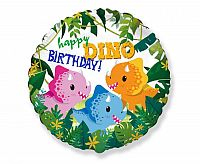 Foliový balonek Dino - Happy Birthday 45 cm - Nebalený