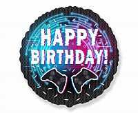 Foliový balonek Game - Happy Birthday 45 cm - Nebalený