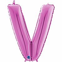 Písmeno růžové V (66cm,26")