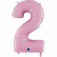 Číslice 2 pastelová růžová (66cm,26")