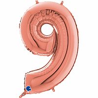 Číslice 9 rose gold (66cm,26")