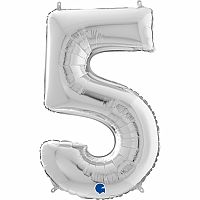 Číslice 5 stříbrná (66cm,26")