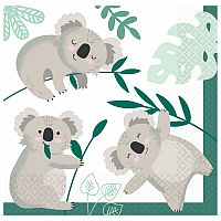 Papírové ubrousky - Koala 16 ks, 33 x 33 cm