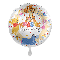 Fóliový balónek Medvídek Pú, Krásné Narozeniny CZ - 43 cm