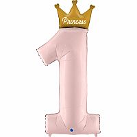 Fóliový balónek Číslice 1 Princezna 102 cm