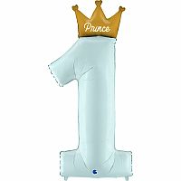 Fóliový balónek Číslice 1 Princ 102 cm