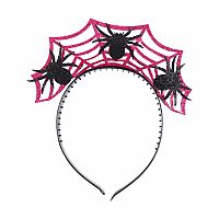 Halloween čelenka fialová s pavouky