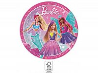 Papírové talíře EKO - panenky Barbie 23 cm 8 ks