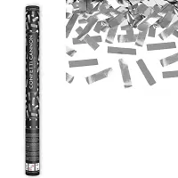 Vystřelovací konfety - stříbrné metalické pásky 60 cm