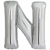 Foliové písmeno N stříbrné 114 cm