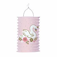 Závěsný lampion válec květinová Labuť - 28 cm