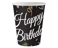 Papírové kelímky Happy Birthday s konfetami